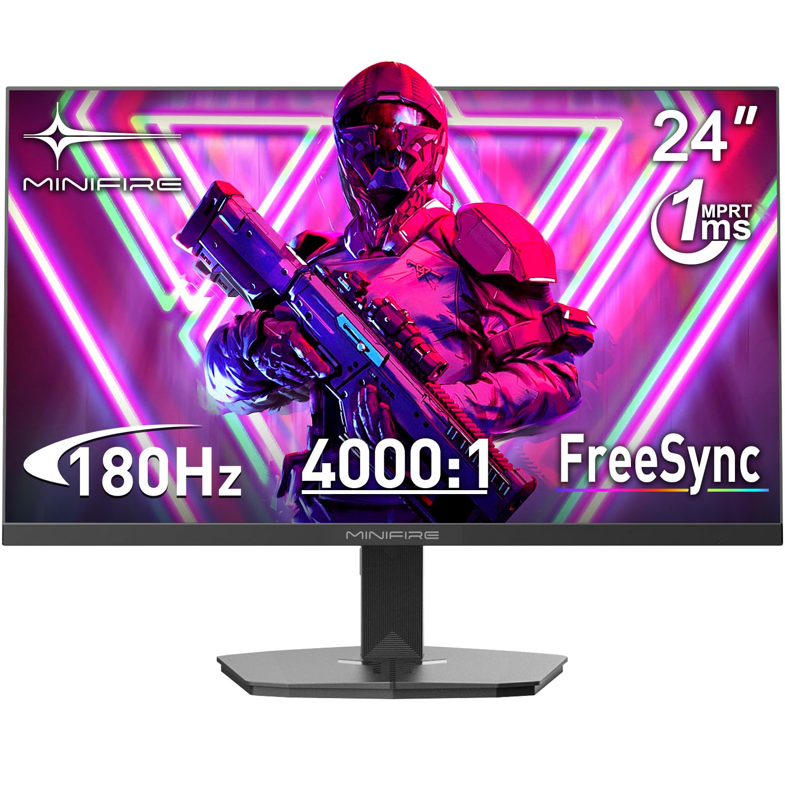 Minifire 24 Inch Gaming Monitor, 180Hz, Gaming Monitor, Fast VA
