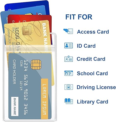 Miniatura 5 de 10 soportes para tarjetas de identificación, transparente, vertical, impermeable, de plástico, para oficina, escuela, evento, conferencias