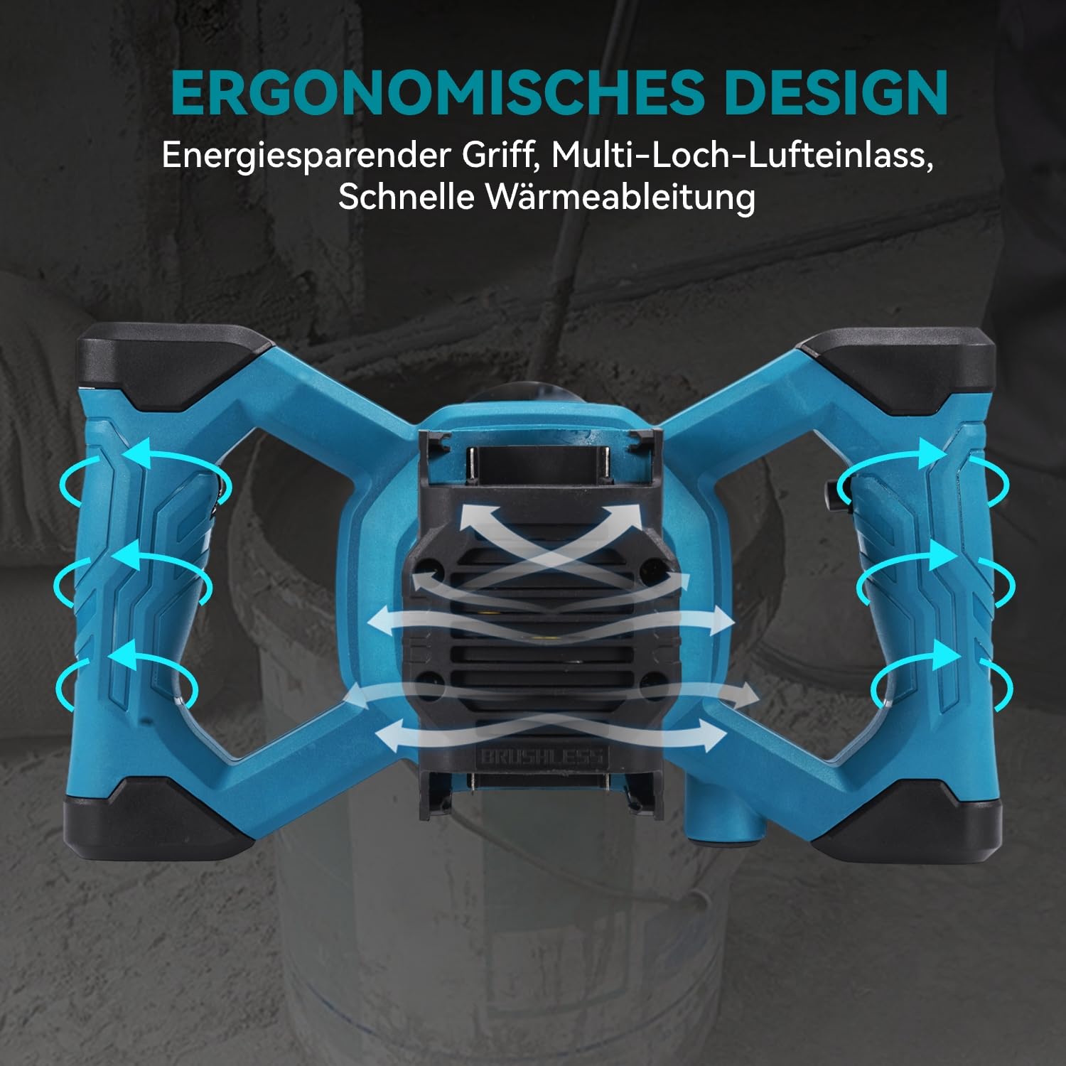 Yofidra Akku-Farbmörtelrührer – 900W Brushless, Produktbild-Vorschau 4