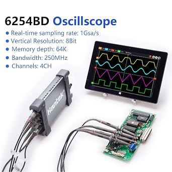 Hantek 6254BD 4-CH Oscilloscope with AWG 250Mhz 1GSa/s 8-pc Set