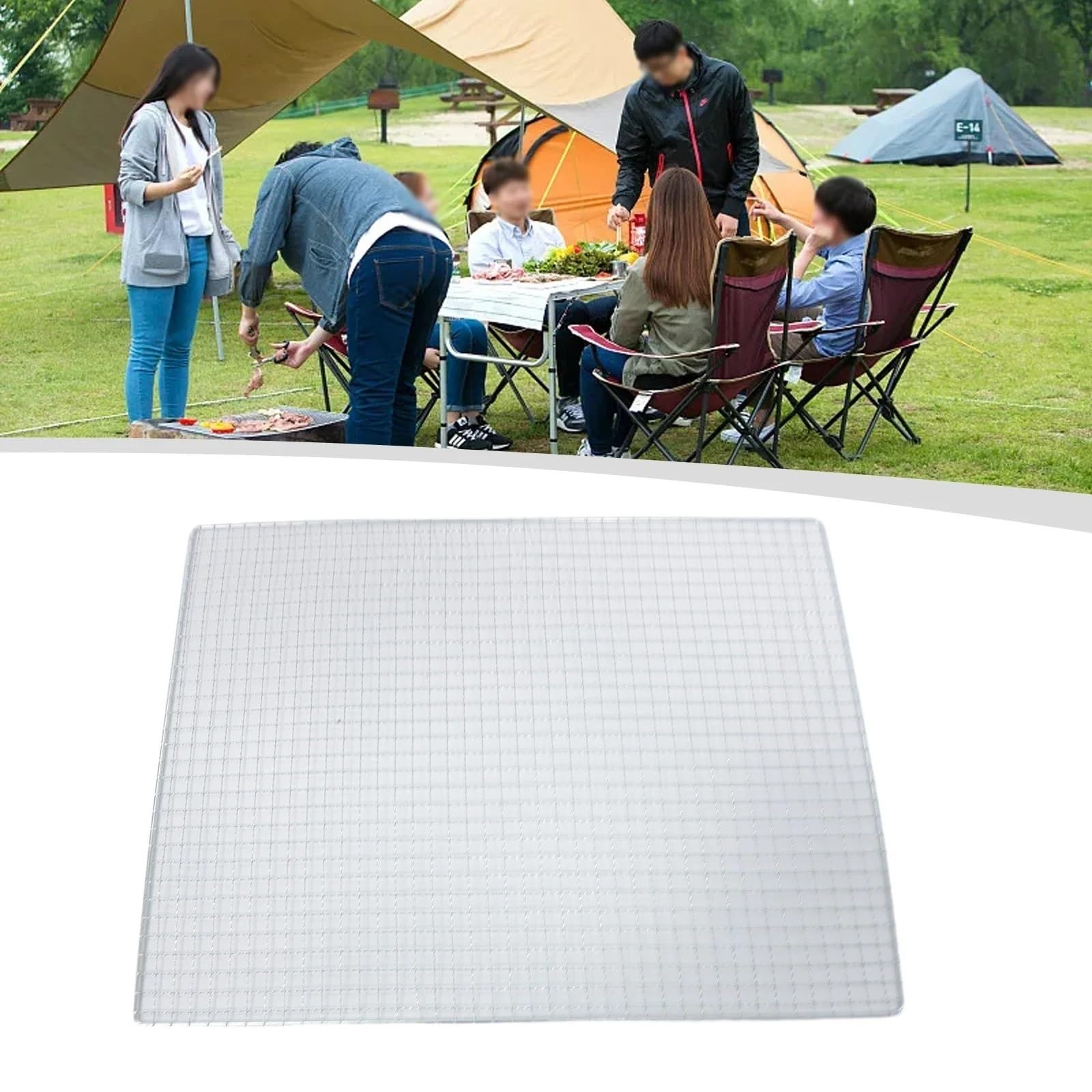 1 Rejilla de Malla for Barbacoa, Acero Inoxidable, for Cocina, Herramientas Picnic al Aire Libre para Barbacoa(50x38cm)