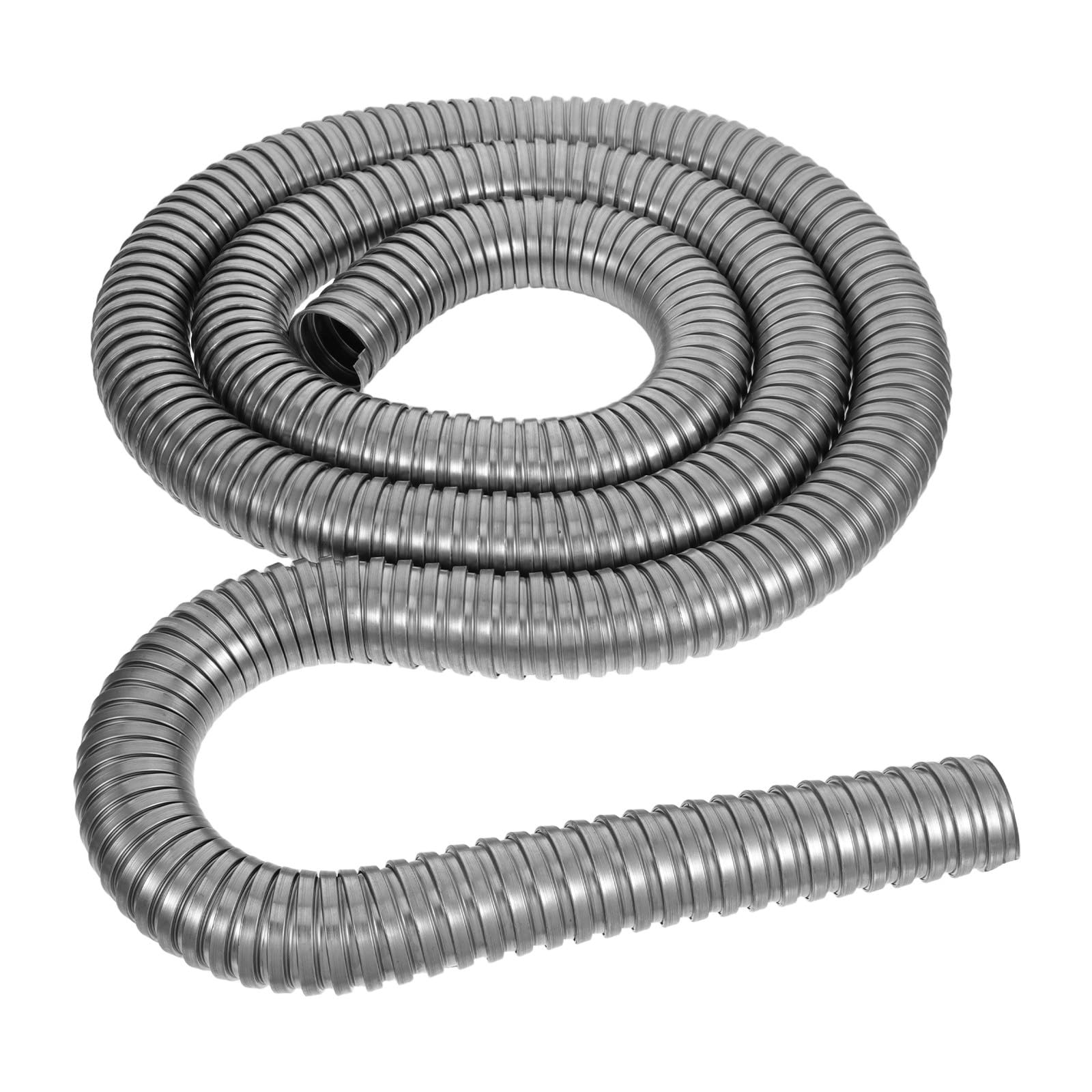 INOOMP Tubo flessibile per impianti elettrici in acciaio inossidabile: tubo corrugato di protezione per cavi da 3 metri (9,8 piedi) per cablaggio esterno - per illuminazione, gestione cavi da garage,