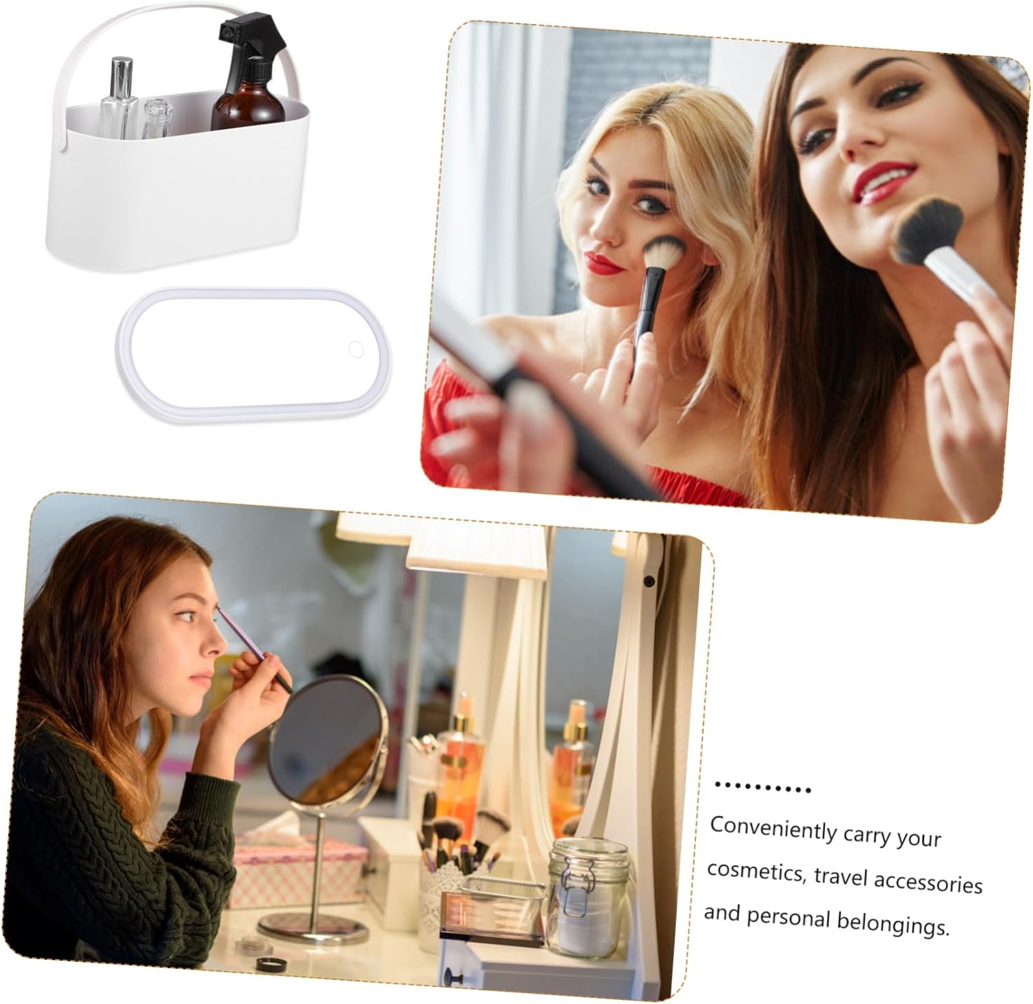 LIFKOME Portable Makeup Organizer Case with Touch Led Mirror Travel Cosmetic Storage for Outdoor Activities and Business Trips Capacity for