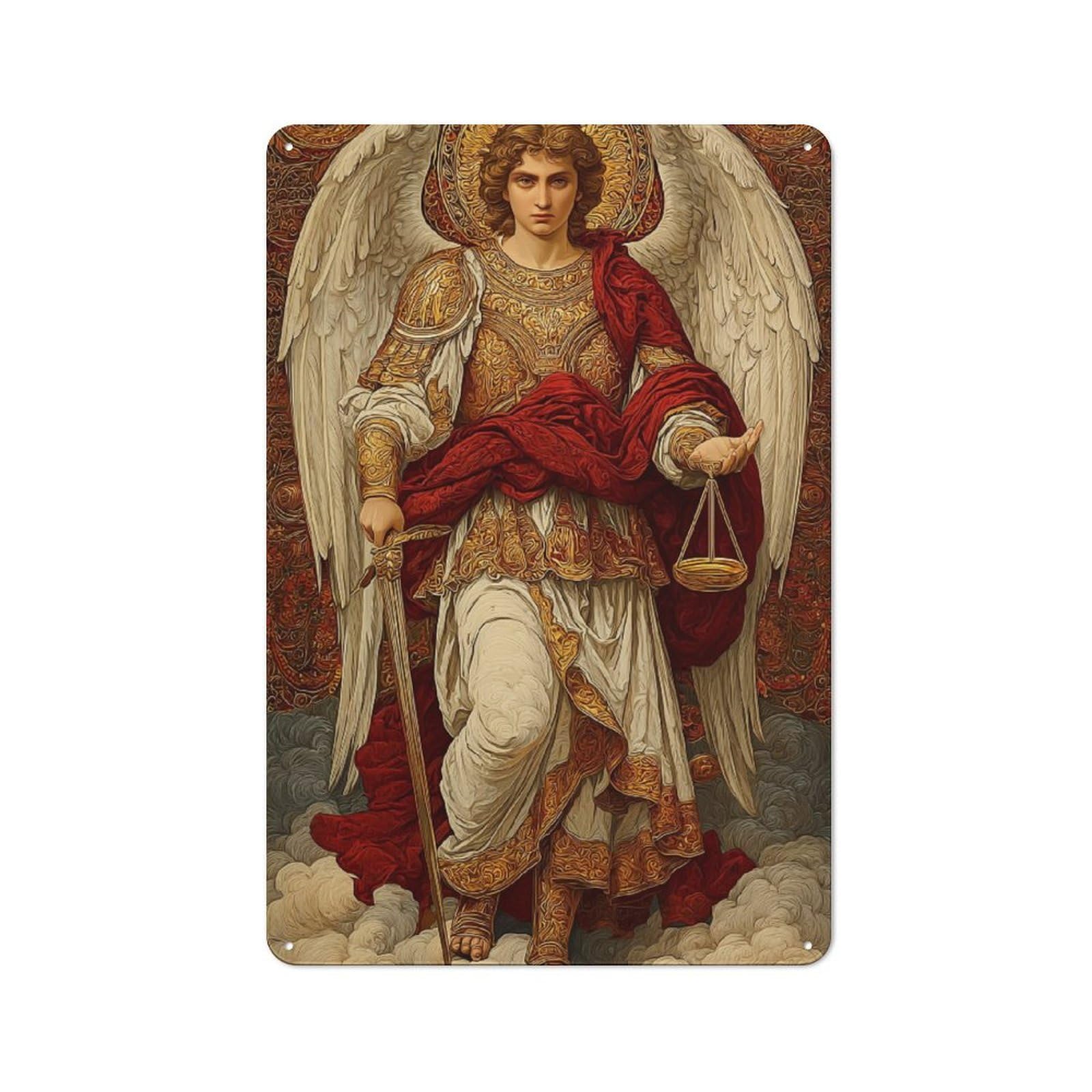 Junmoney Angel Of Justice And Balance For Garden Room Or Summerhouse, Vintage Tin Sign 30X20cm, For Display In Garden Rooms And Summerhouses