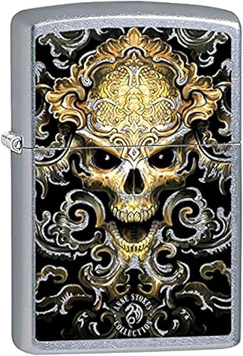 Zippo Encendedor: Anne Stokes Skull Design - Street Chrome 79593