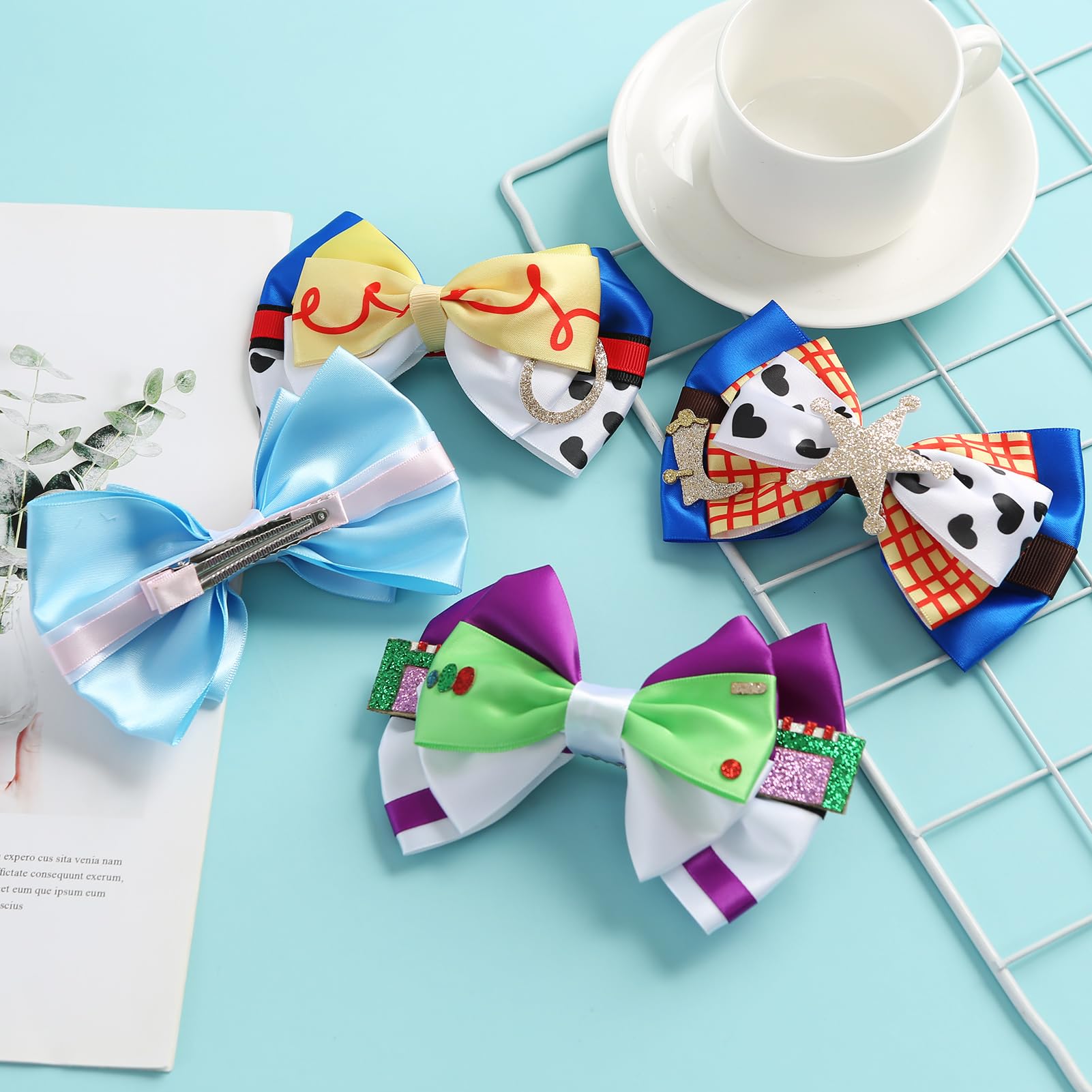 Cute Cartoon Hair Bow Clips - 2 Pack -5