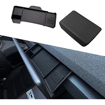 yhcdsea for 2024-2025 Tesla Model 3 Highland and 2025 Tesla Model Y Juniper Center Console Behind Screen Storage Box Hidden Tray, Armrest Cover Non-Slip Protector