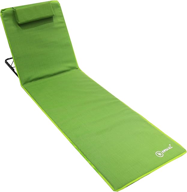 Homecall XXL Beach mat green, textilene padded with quick dry foam