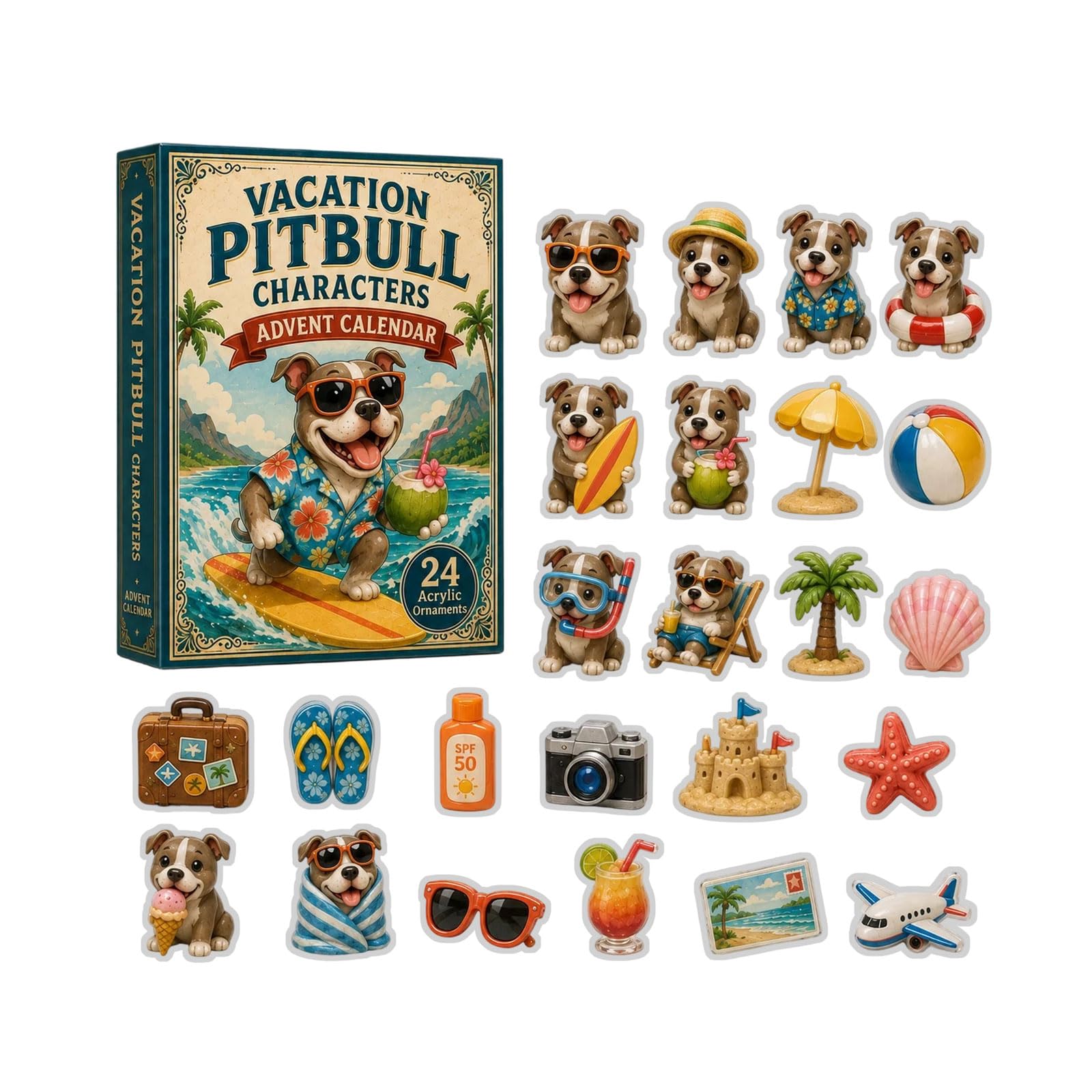 Pitpull Advent Calendar 2026,2D Acrylic Figurines Gift 24ps — image 1