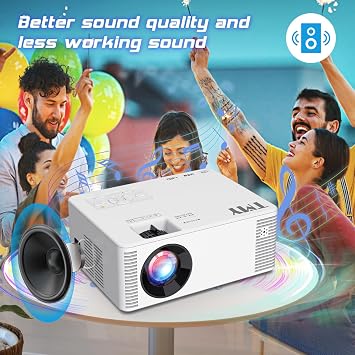TMY Native 1080P Projector with WiFi and Bluetooth, Outdoor Movie Projector (with wifi)