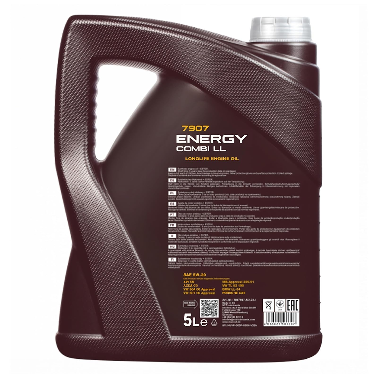 MANNOL 2X 5 Liter MOTORÖL Energy Combi LL 5W-30 MOTORENÖL + INSPEKTIONSAUFKLEBER