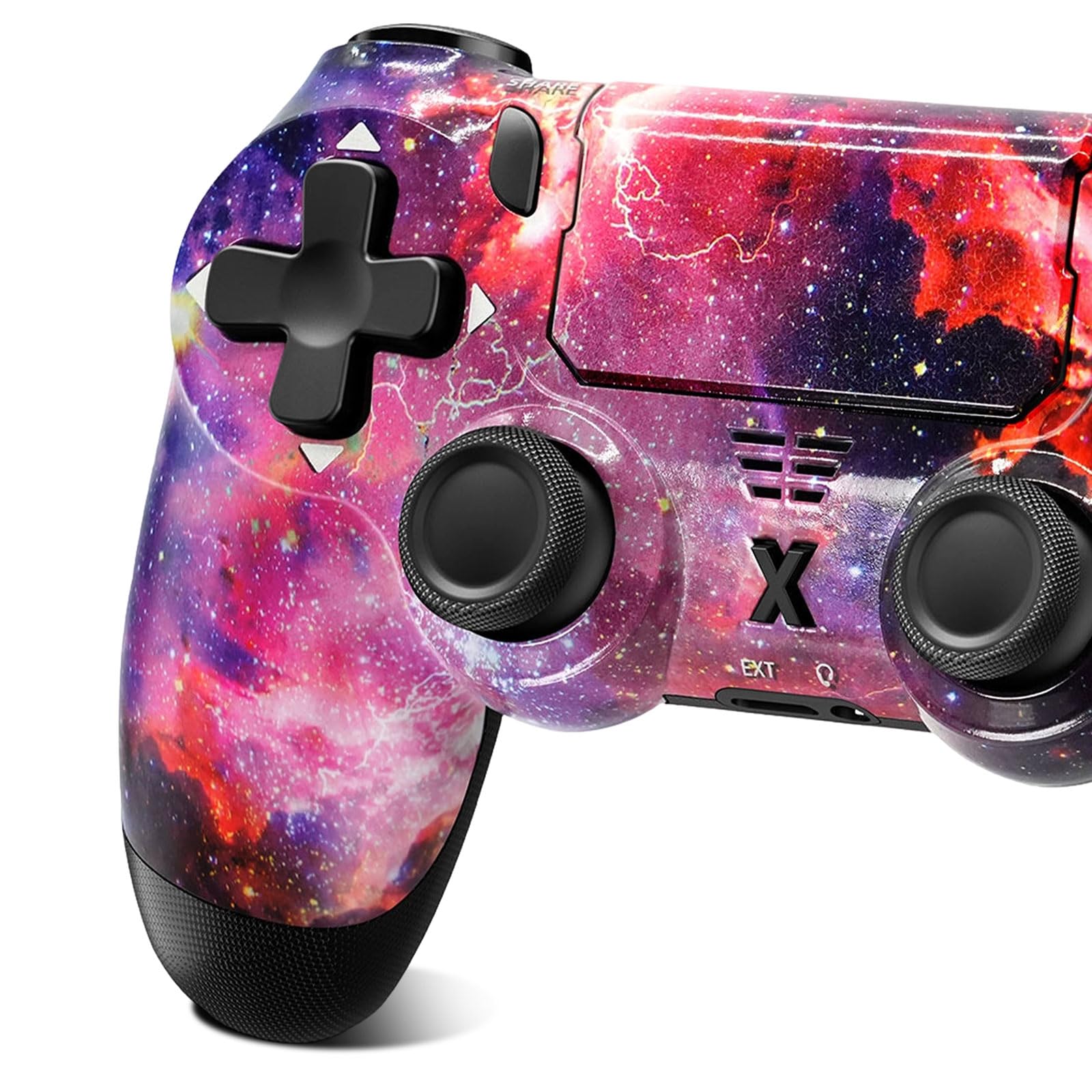 Hycago Manette pour P-4, Manette sans Fil Controller compatible avec P-4/Pro/Slim/PC, Batterie Rechargeable 1000mAh/Prise Audio 3,5 mm/Panneau Tactile/axe à six ans/Vibration