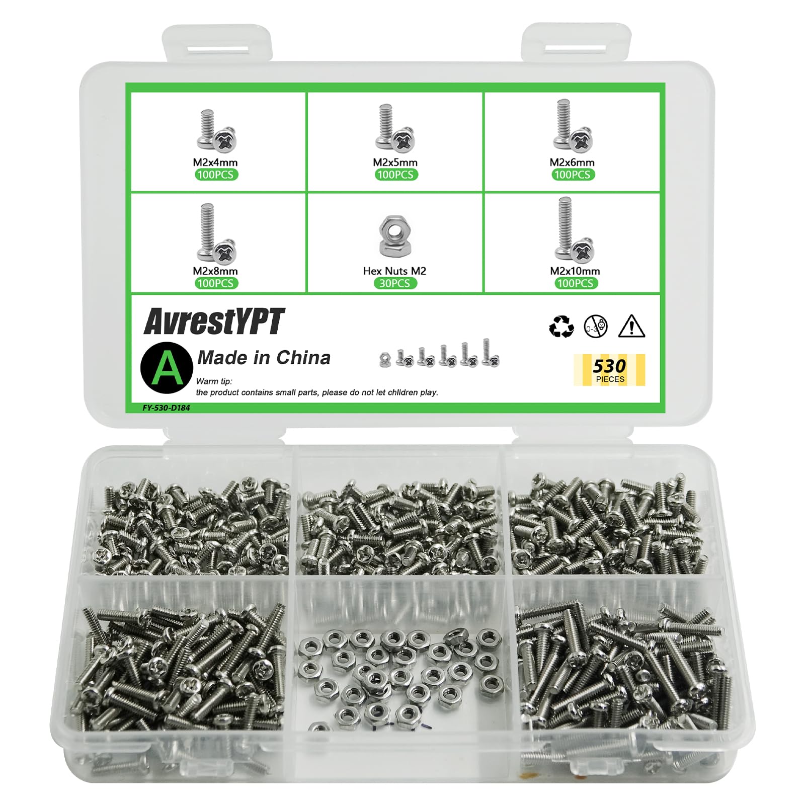 Metric Screw & Nut Kit - 1110 Pieces -11