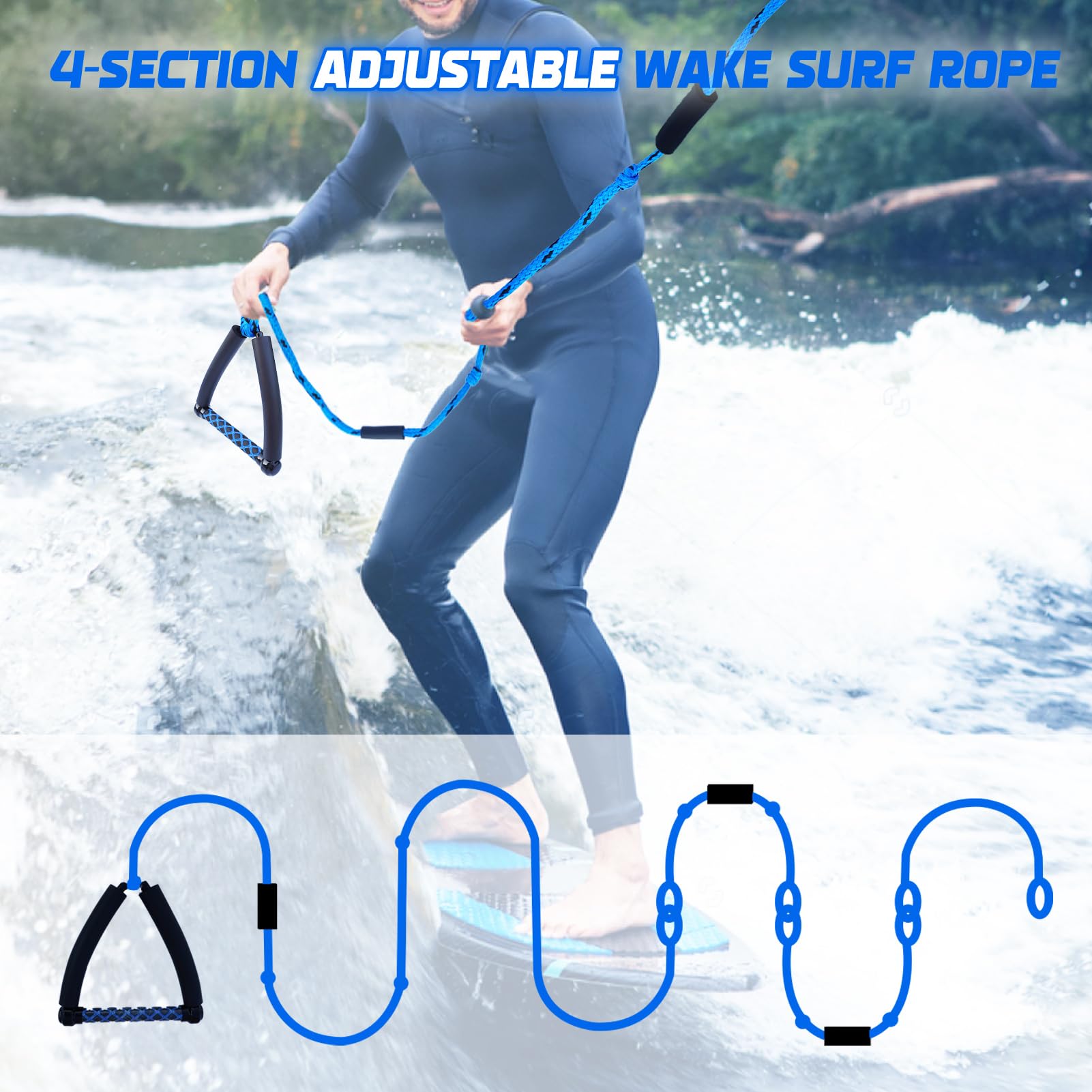 Wakeboard Rope Floating Wakesurf Rope Aazon.co: SETYPARY 25ft And Handle, Floating Wake Surf ...