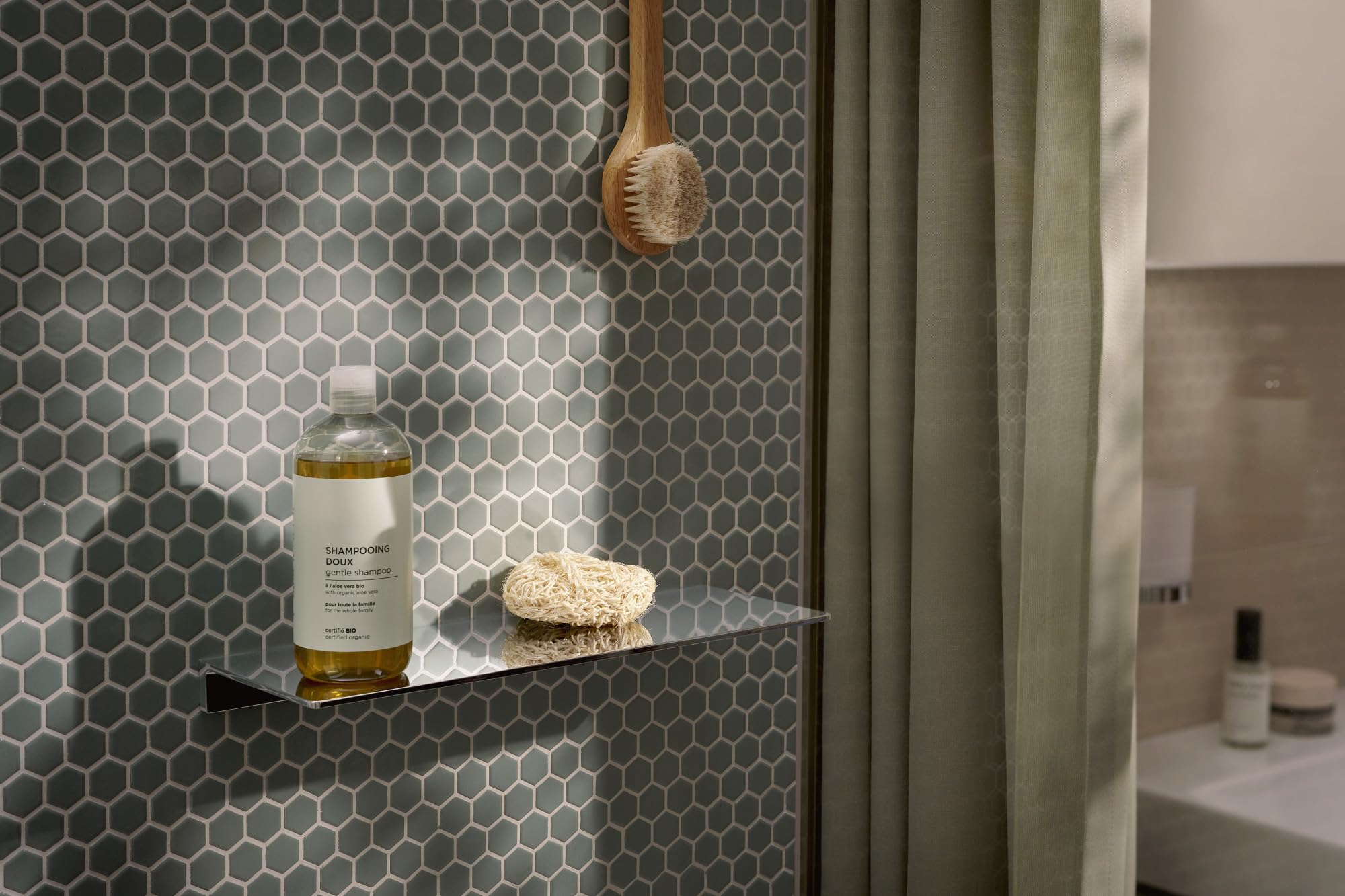hansgrohe AddStoris S - Duschablage, Duschregal, Badezimmerregal, Ablage für Waschtisch, Badezimmer Zubehör, Brushed Bronze, 41794140