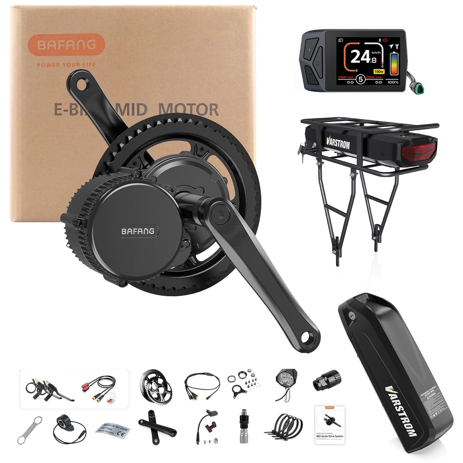 BAFANG 36V 48V 250W BBS01B Motor Central Kit Conversion a Bicicleta Electrica - Batería Pantalla Opcional-Motor Central G340 Bicicletas de Montaña BB68mm - Bicicletas de Carretera Bicicletas Urbanas