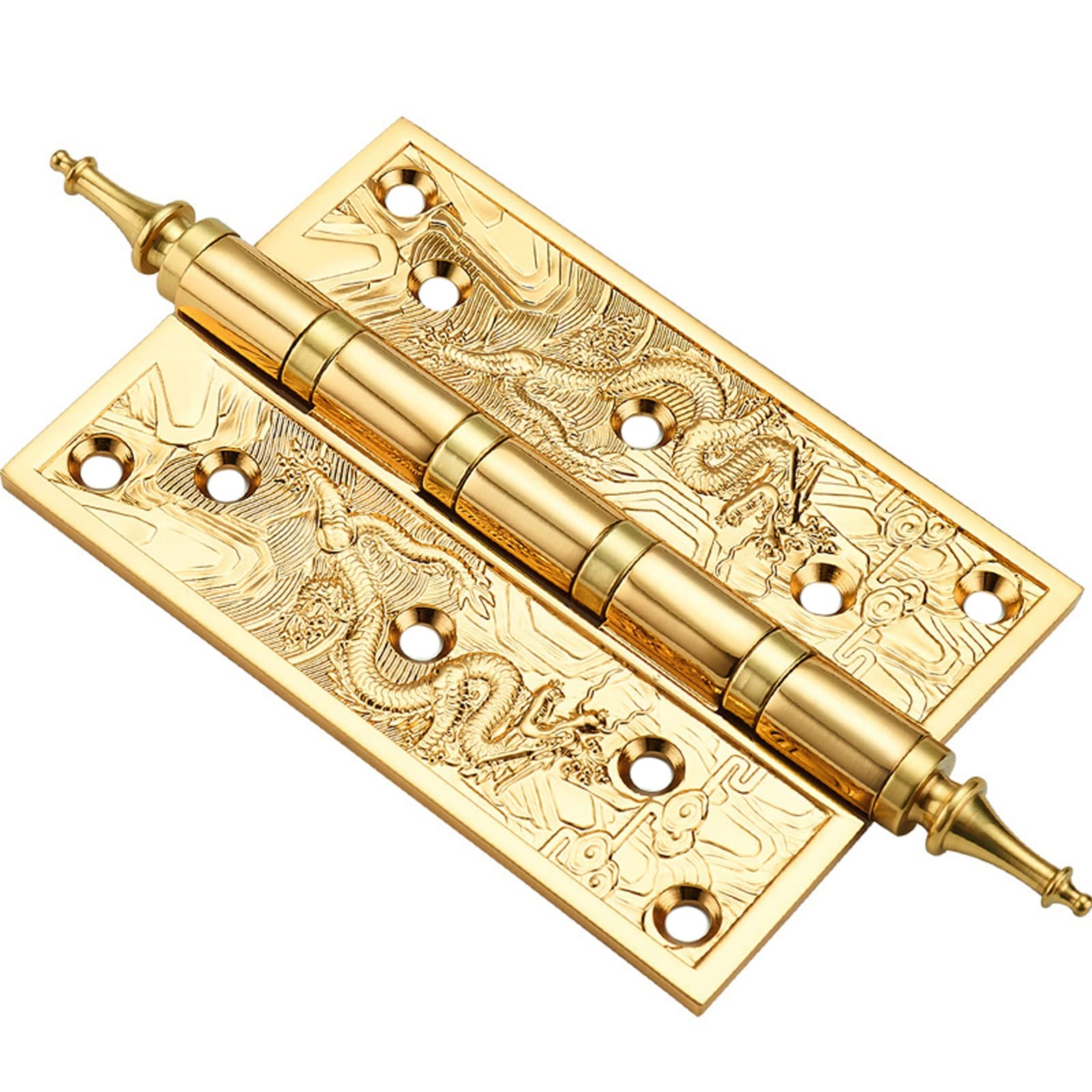Shundeed A 1Pc Brass Hings Thick ，Retro 5Inch Ntique Cabinet Door Neoclassical European Hinge Gate Room Door Copper Hinge(A)