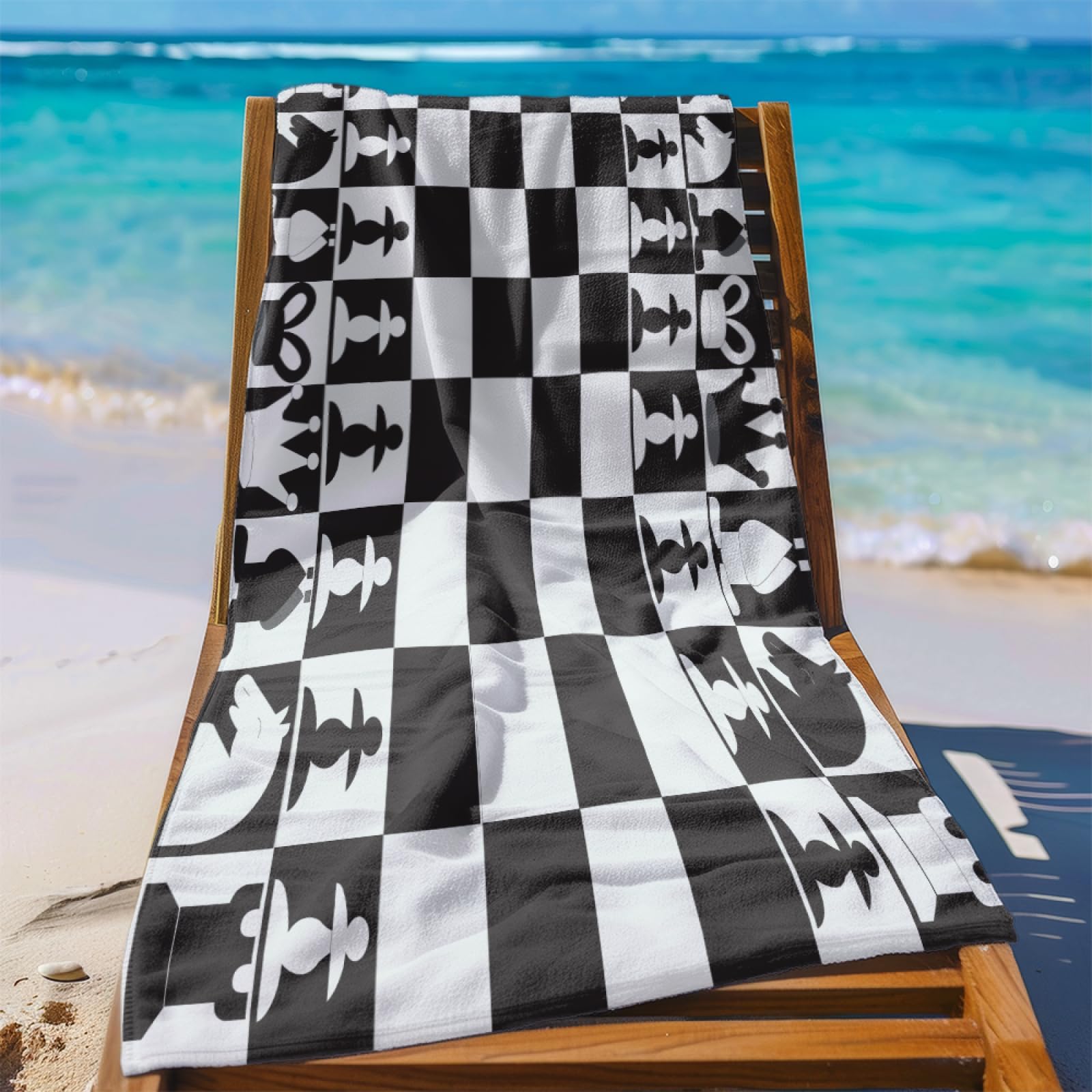 Telo Mare Microfibra 210x230 Arte Grigio Nero Telo Spiaggia Grande Antisabbia,XXL Asciugamano Mare, Asciugatura Rapida, Stuoia Spiaggia Leggero E Portatile