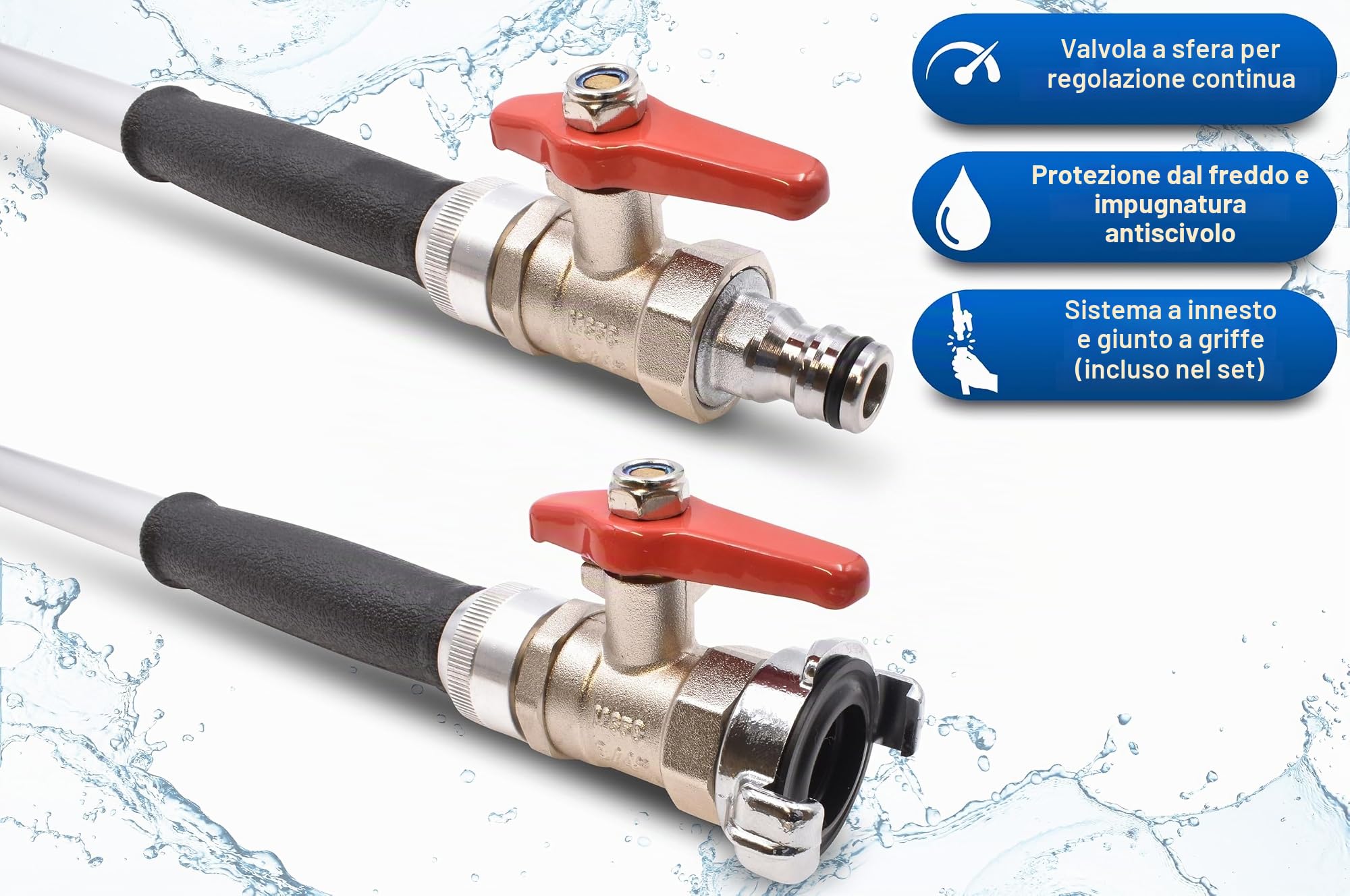 GK/S 1200 - Barra da giardino per irrigazione, con innaffiatoio, doccetta da giardino | Lancia per irrigazione, interamente in metallo, connessione plug-in e sistema GEKA