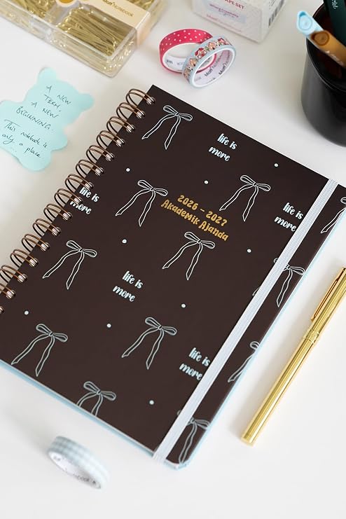 Matt Notebook 2026-2027 A5 Akademik Ajanda Spiralli 15x21 cm - 16 Aylık - Motivasyon Sayfalı Fiyonk