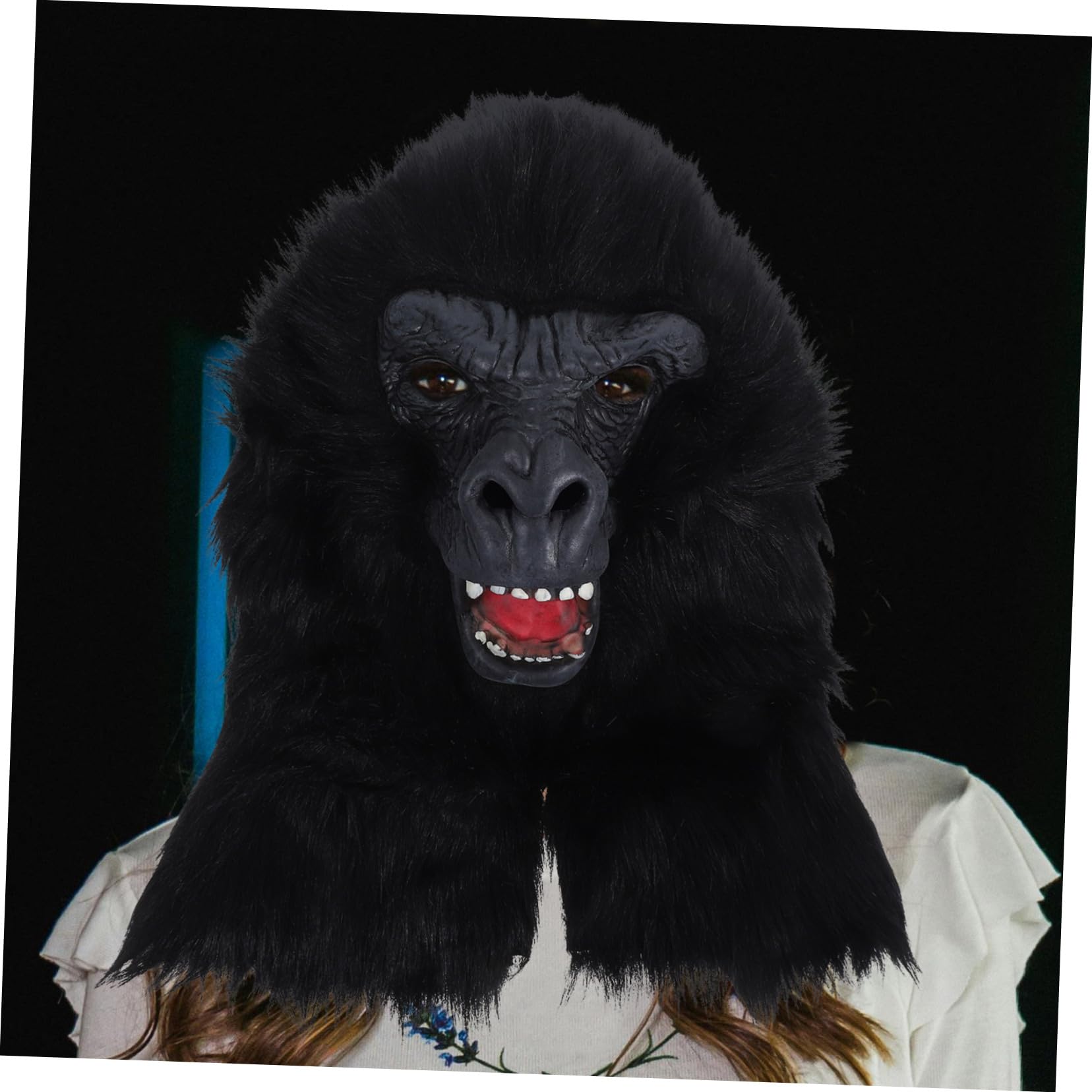 HEMOTON Maschera Orangutan Maschera Cosplay Gorilla Maschera Da Gorilla Nera Maschera Del Diavolo Maschera Di Carnevale Maschera Di Testa Di Animale Maschera Da Scimmia Spaventosa