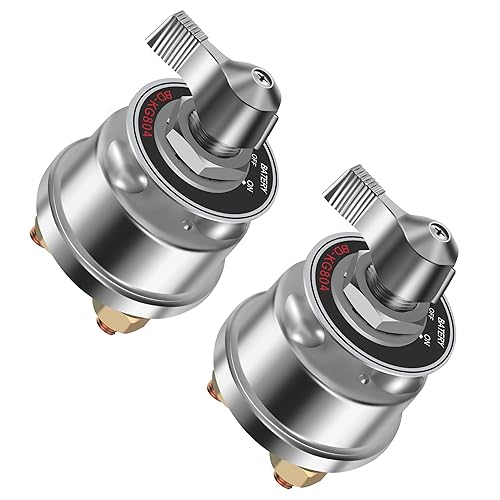 Feekoon Interruptor de desconexión de batería, 2 piezas, interruptor maestro de corte de batería para lanchas marinas, RV, ATV, UTV, vehículos,