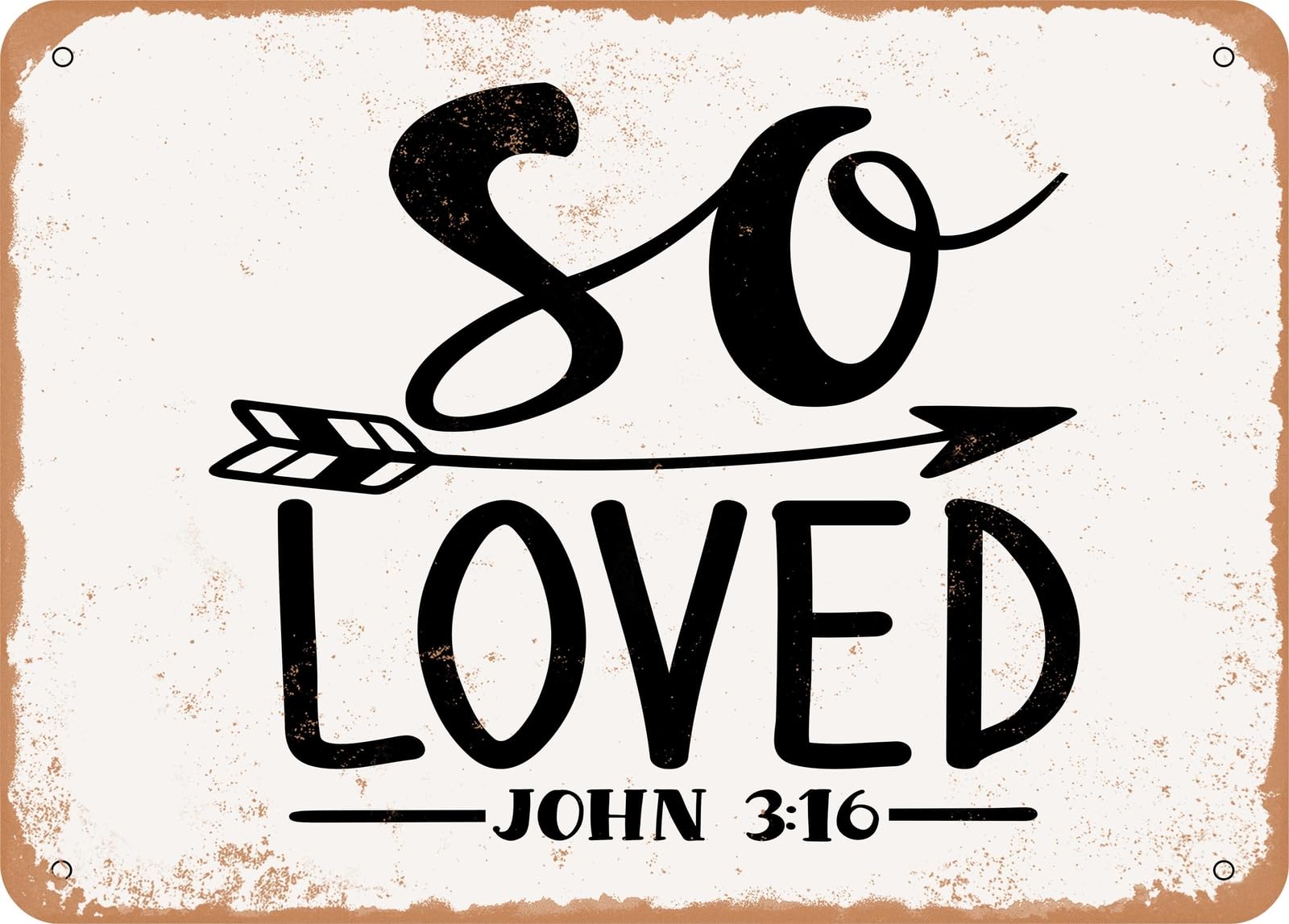 Metal Sign - So Loved - 3 - Vintage Look Sign home decor