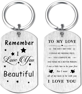 Resdink I Love You Gifts for Mothers Day Her Women- Happy Anniversary Keychain for Girlfriend from Boyfriend, Romantic Future Fiancee Keychain Valentines Day Girl Birthday Present