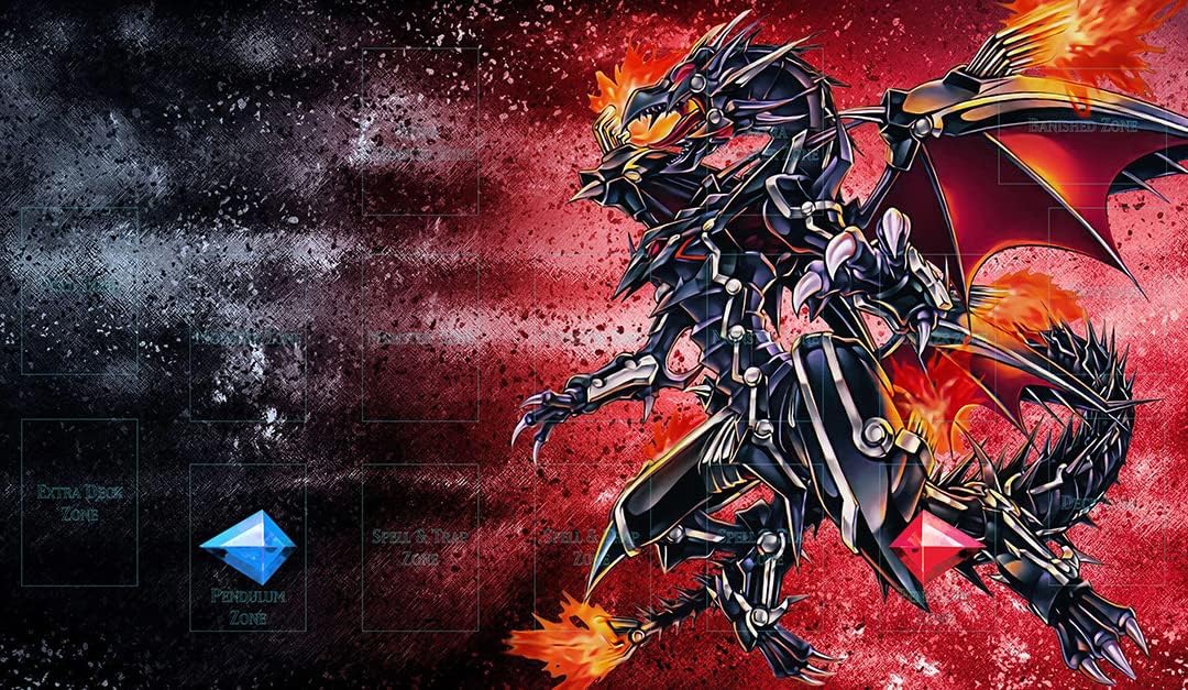 AART TM Red Eyes Darkness Dragon Custom Playmat - Playmat TCG Playmat MTG Playmat CCG Mat Link Zone Playmat