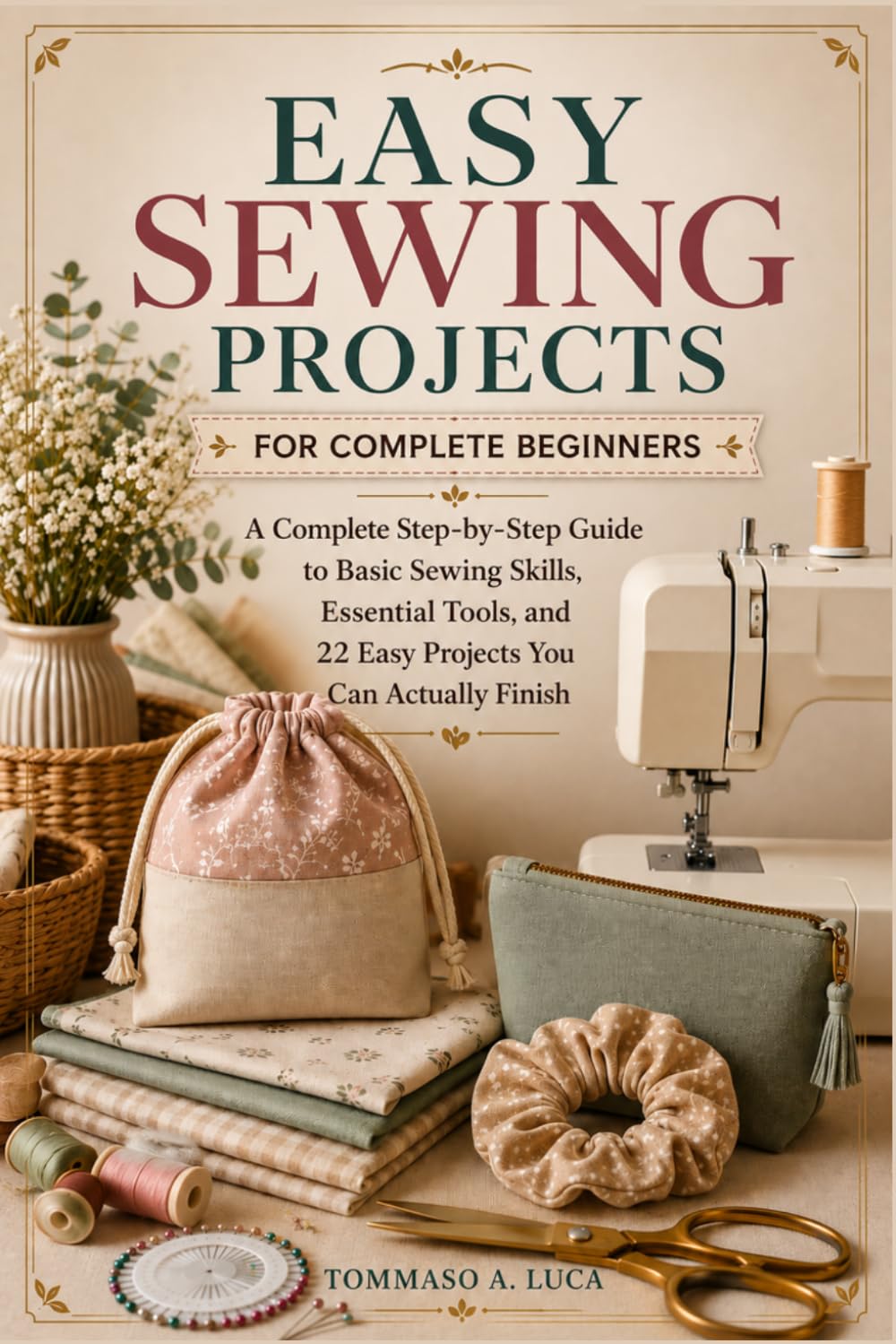 EASY SEWING PROJECTS FOR COMPLETE BEGINNERS: A Complete Step-by-Step Guide to Basic Sewing Skills, Essential Tools, and 22 Easy Projects You Can Actually Finish