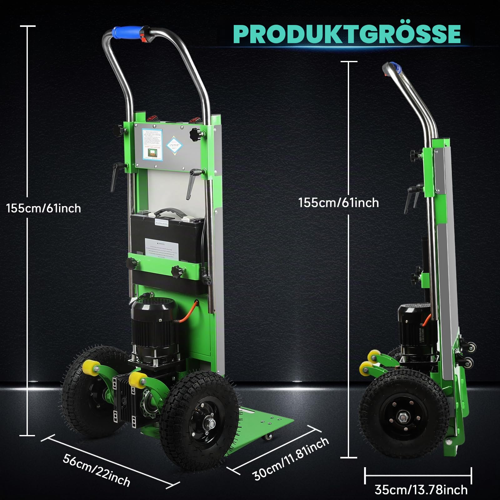 Elektrischer Treppensteiger mit Einer Kapazität von 400 kg, robuster Treppensteiger mit 2 Seilen, trägt schwere Gegenstände mühelos auf und ab Treppen, für Möbel, Logistik, Lager