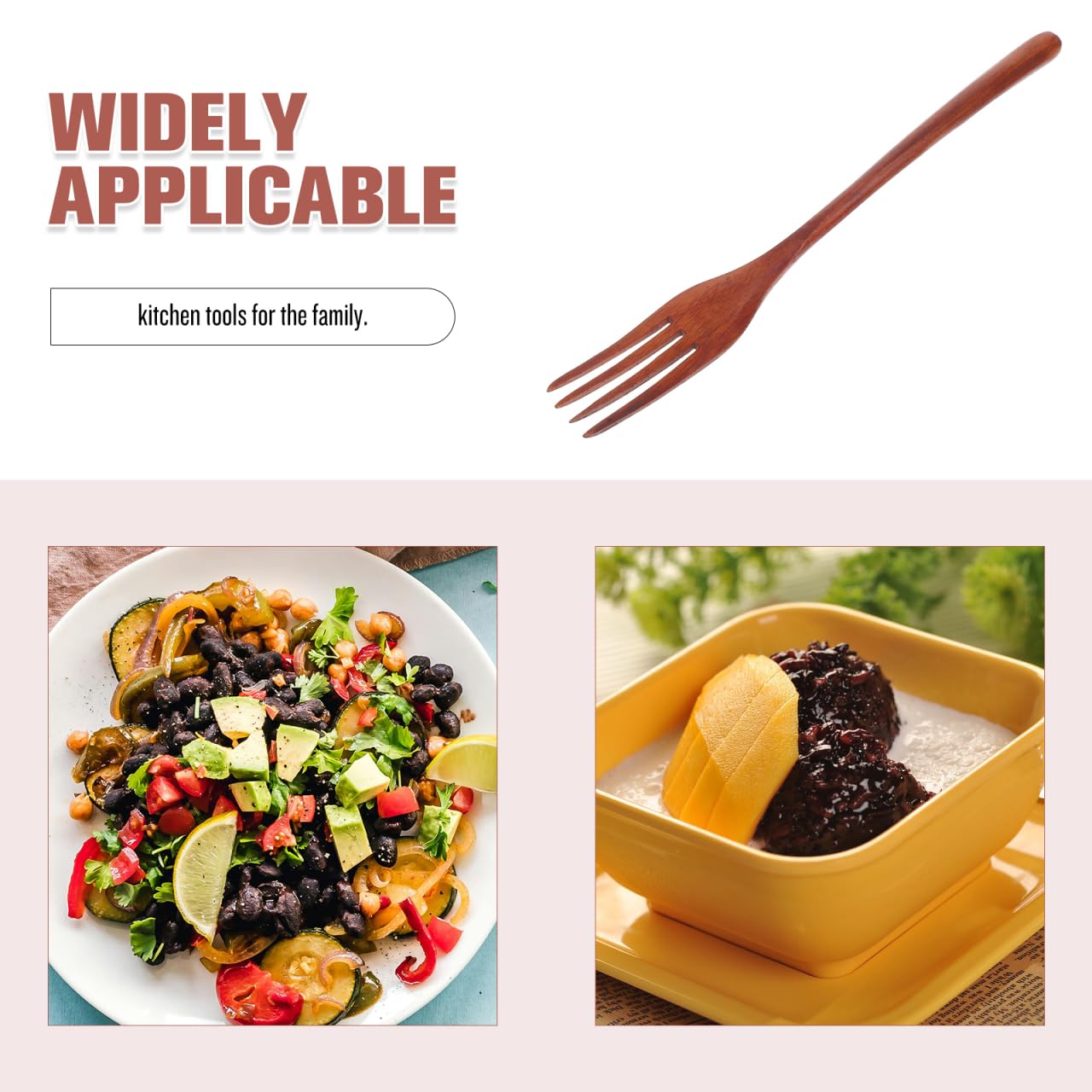 Cabilock Wooden Forks: Japanese Style Reusable Wood Tasting Fork for Salad, Pasta, Grill, Fruit, Noodles - Kitchen Cooking Serving Utensil — Amazon image 8