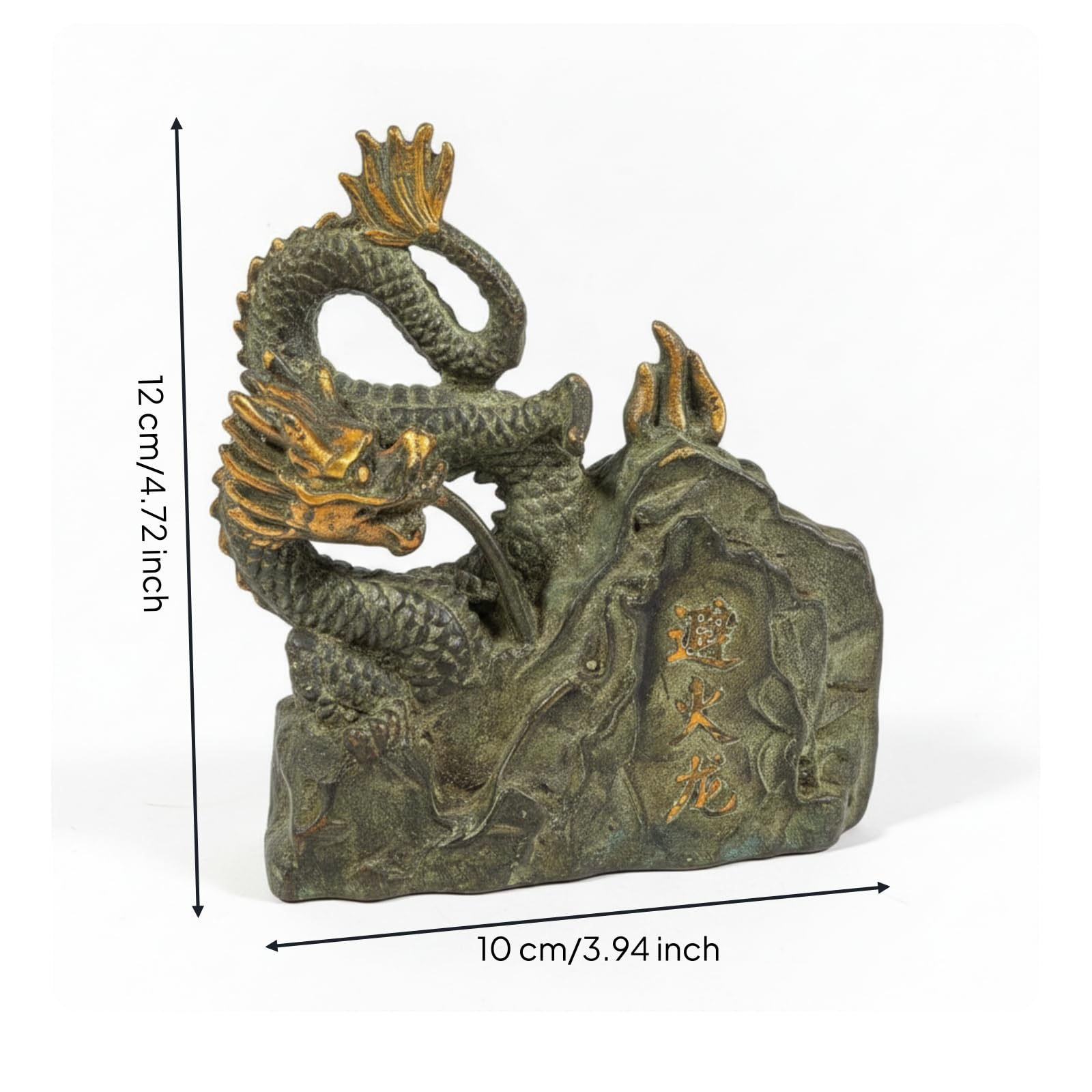 Drachenfigur mit Steinsockel kompakt kleine Drachenfigur kompakt Drachenstatue für Drachenliebhaber, Sammler, Wohnzimmer