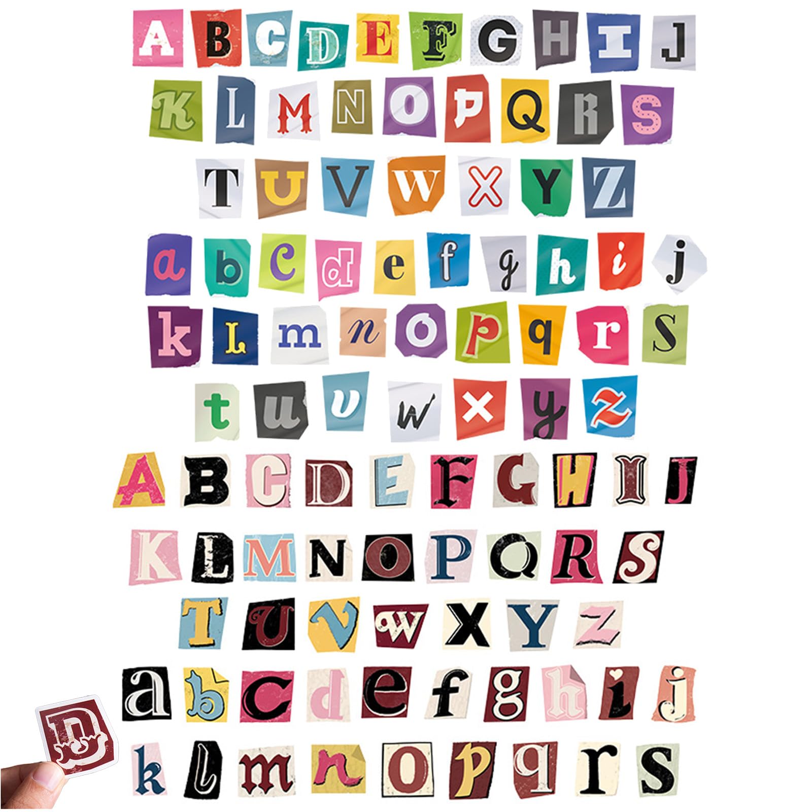 Ysuy 104Pcs-2 104Pcs Retro Stickers - Self Adhesive Alphabet Letter Stickers For Scrapbooking & Stamping Supplies, Mini Stickers For Travel Scrapbook, Diy Initial Letters, Cool Stickers For Journals (104Pcs-2)