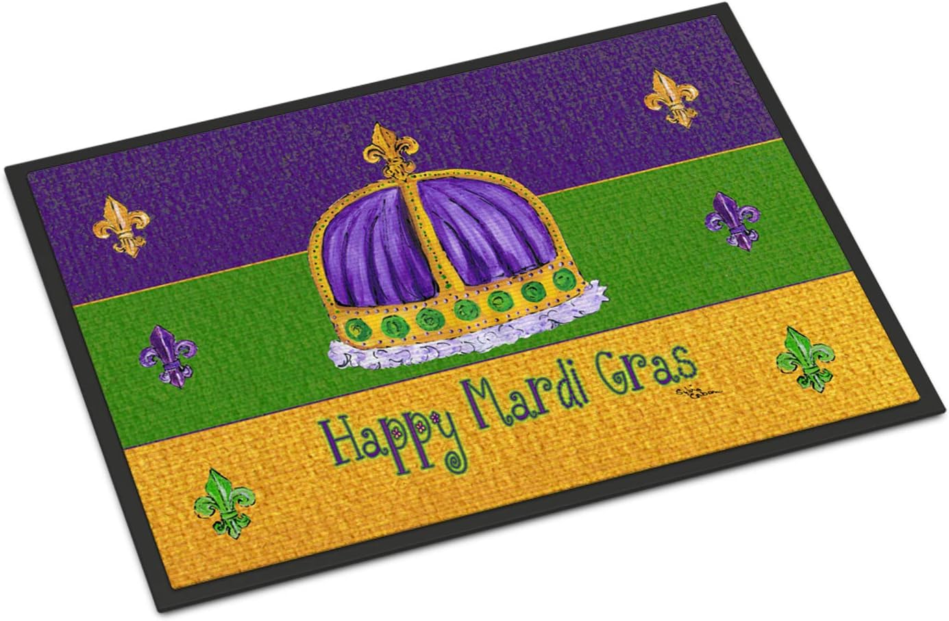 Caroline's Treasures 8385MAT Mardi Gras Doormat 18x27 Front Door Mat Indoor Outdoor Rugs for Entryway, Non Slip Washable Low Pile, 18H X 27W