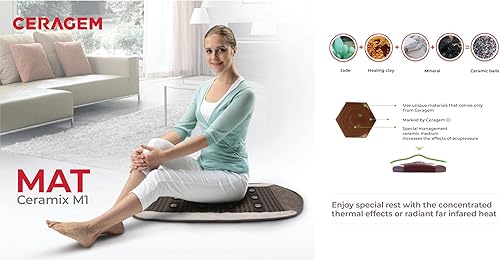 Miniatura 4 de CERATONIC MAT (Ceramix Ml)  Tapete portátil de terapia de calor infrarrojo lejano con microbolas ceratónicas para aliviar el dolor, mejorar el sueño