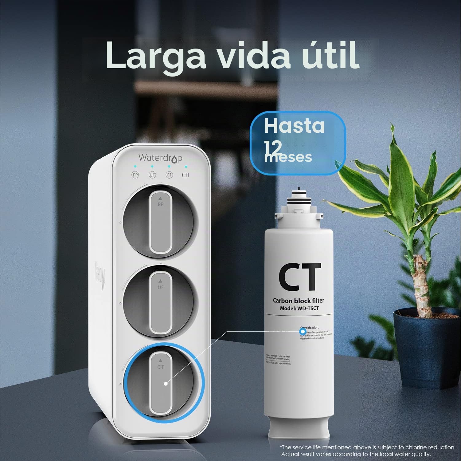 Waterdrop TSPP&TSCT&TSUF Filtro de Agua de Sedimentos bajo el Fregadero, Recambio TSU-W Sistema de Filtración