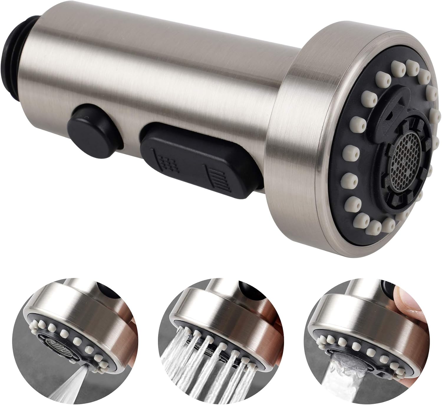 Pull Down Sink Sprayer Head Replacement, 3 Function Kitchen