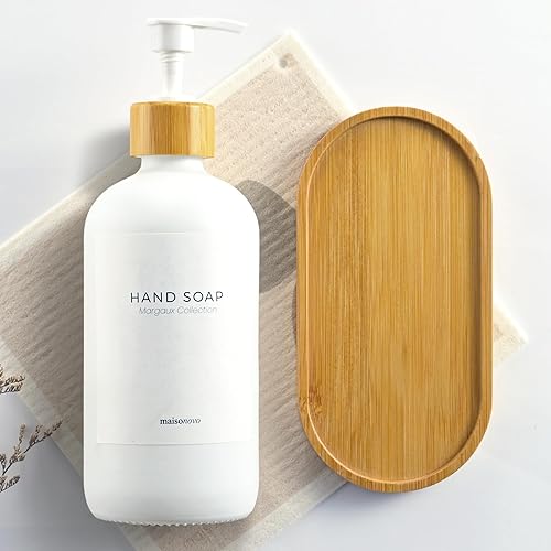 MaisoNovo Bandeja grande de hormigón  Bandeja blanca para encimera de baño  Bandeja dispensadora de jabón  Bandejas de baño para mostrador  Bandeja