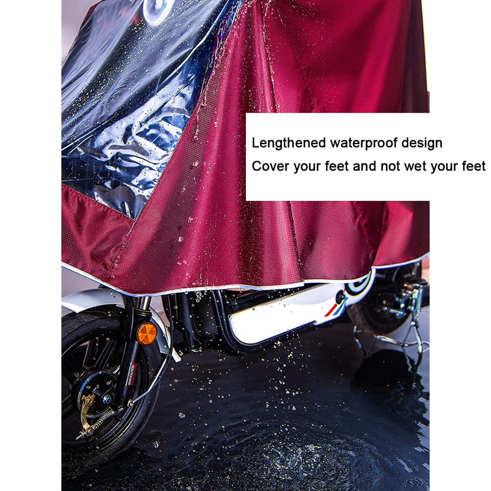 Chubasquero eléctrico para scooter, engrosamiento para hombres y mujeres, poncho de lluvia individual/doble, chubasquero para motocicleta para montar al aire libre (rojo 4XL sin cubierta de espejo)