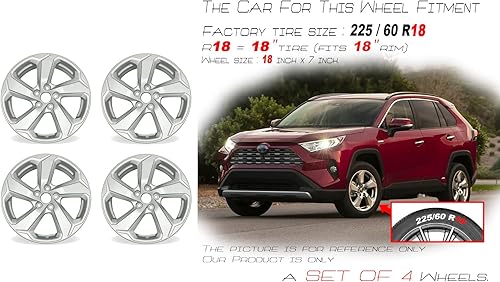 Miniatura 2 de Juego de 4 ruedas de aleación de plata de 18 pulgadas para Toyota RAV 4 2019-2022 Llantas de repuesto de diseño OEM