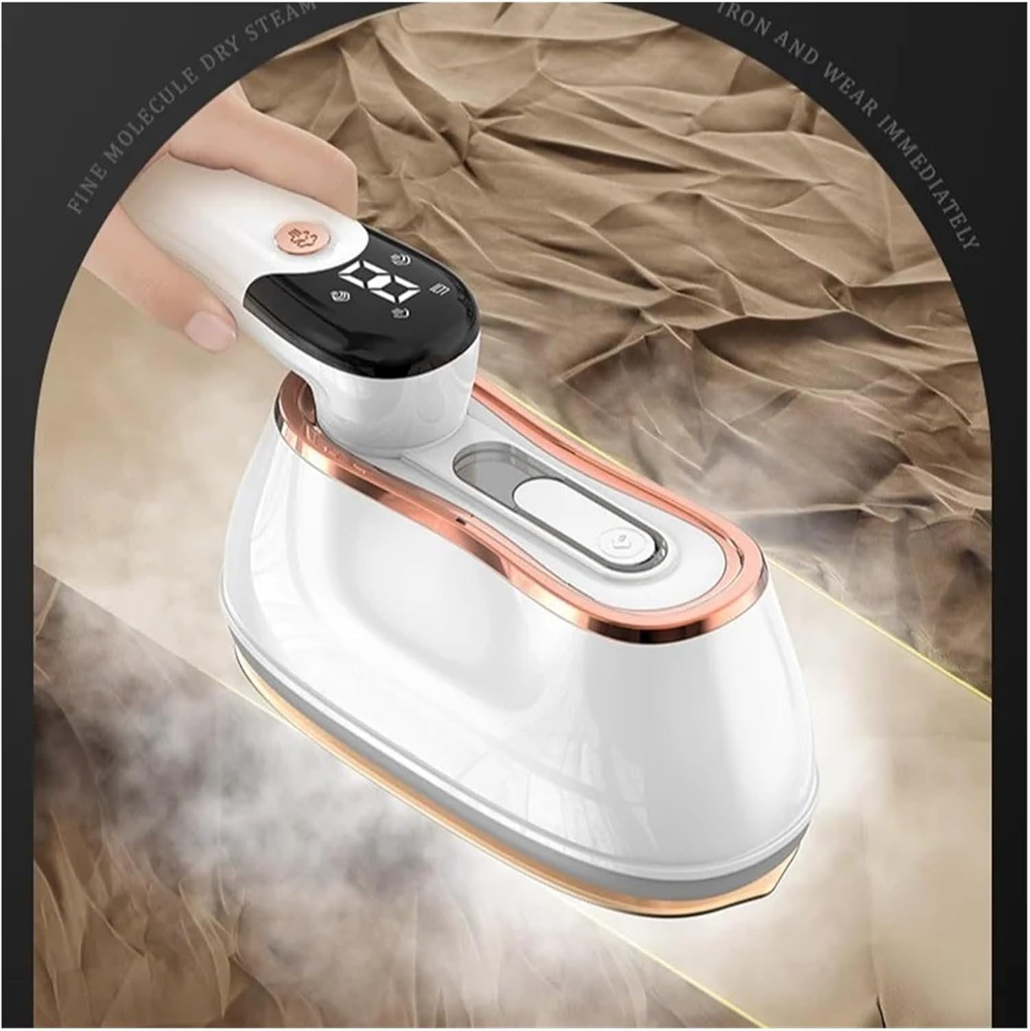 Handheld steam hanging iron 1200W four-speed adjustment folding handle portable small household ironing machine(White,KR)