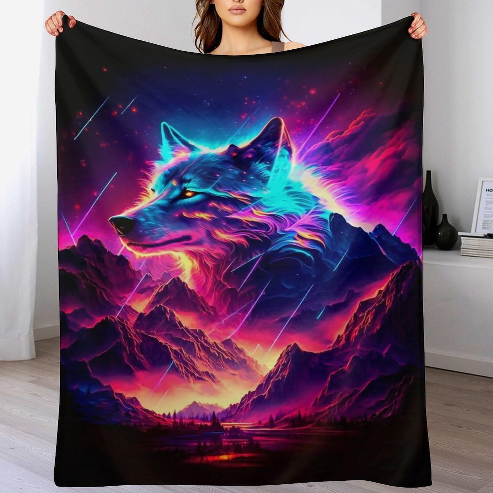 Couverture loup en flanelle, le cadeau doux idéal pour un voyage
