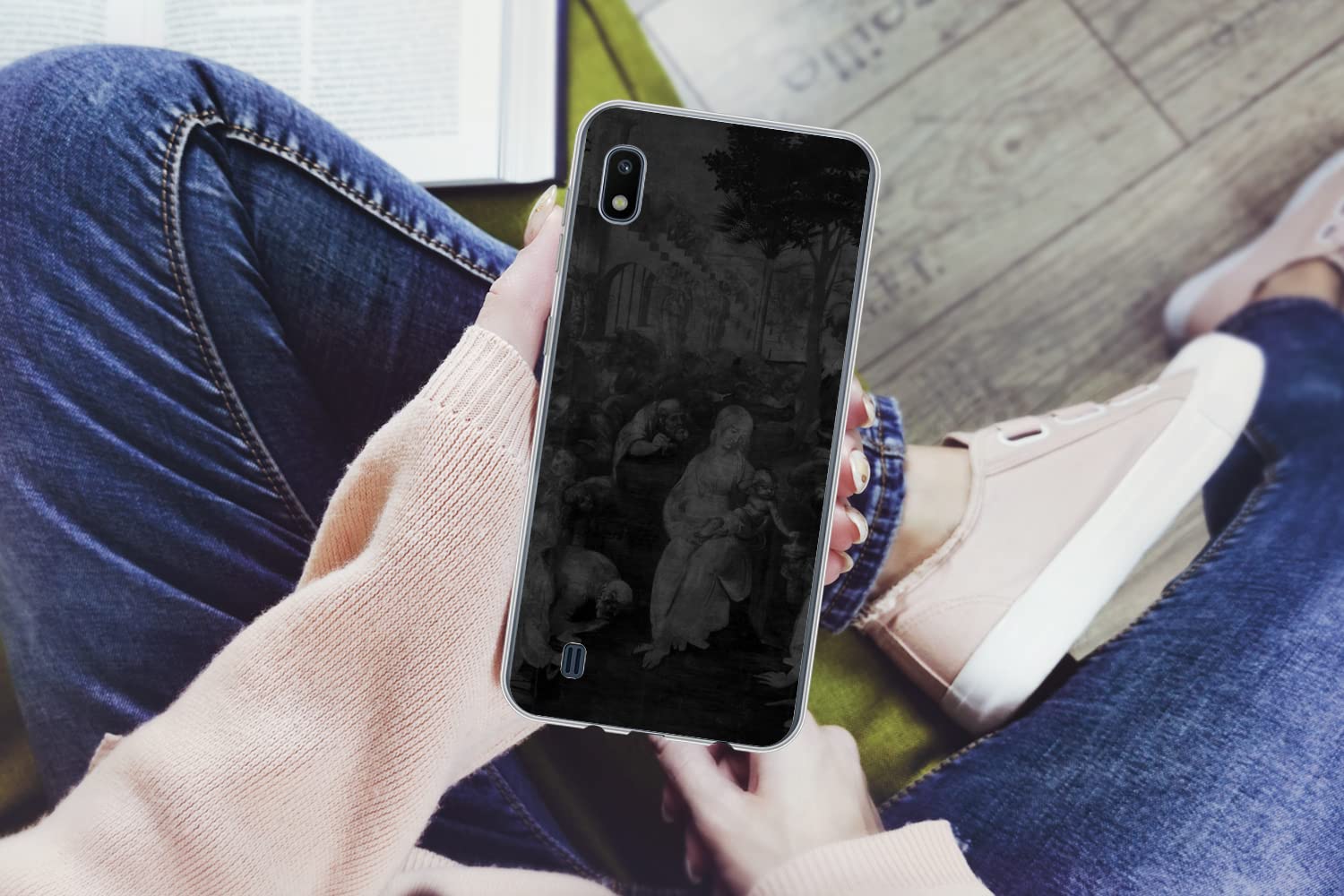Funda para Samsung Galaxy A10 - Adoración de los Reyes Magos - Leonardo da Vinci - Funda de Silicona/Funda Blanda para teléfono móvil