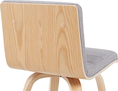 Miniatura 87 de Armen Living Vienna - Taburete giratorio de 26 pulgadas de altura de mostrador de piel sintética gris y madera de nogal Piel sintética