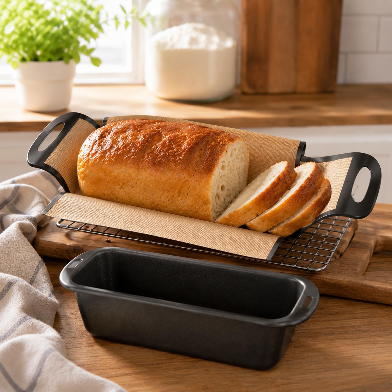 Tappetino da forno riutilizzabile Fodera per pane con centro in rete, telaio rinforzato, accessorio da cucina per pasticceria per attività nel forno domestico Fodera per pane Tappetino per della