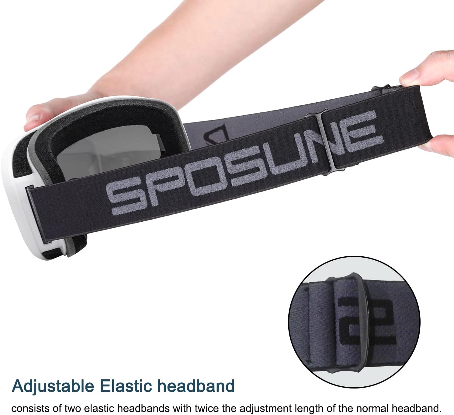 SPOSUNE Ski Goggles Over Glasses with Dual lens, Anti-fog Anti-UV Snow Goggle for Men Women Youth Skiing Snowmobile - Image 7