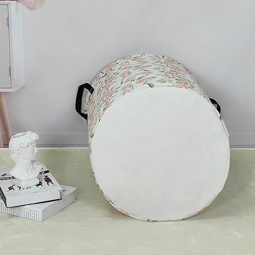 Miniatura 62 de LANGYASHAN Contenedor de almacenamiento, cesta organizadora plegable de tela de lona para ropa sucia, contenedores de juguetes, cestas de regalo, Un