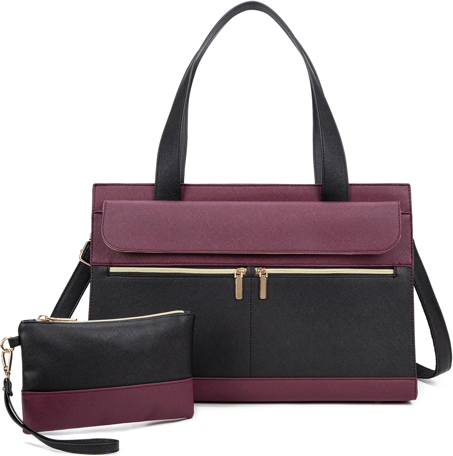 Laptop Bag for Women 15.6 Inch, Professional Tote Briefcase Purse, Eco-friendly Leather Teacher Bag Work Bag for Business