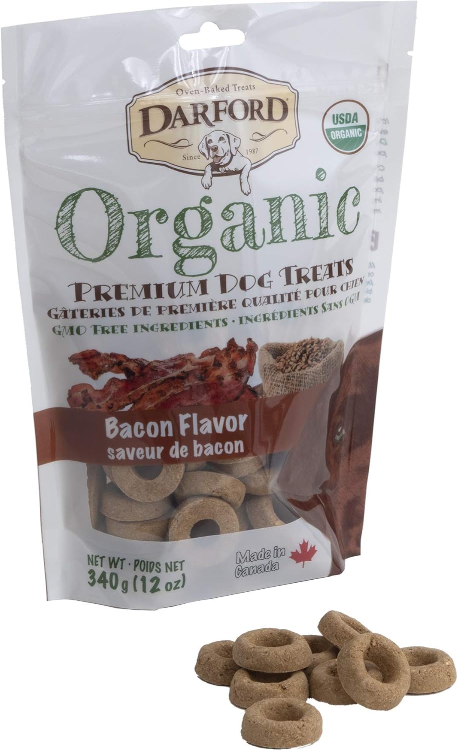 Darford Organic Premium Dog Treat - Bacon Flavor - 12 lb